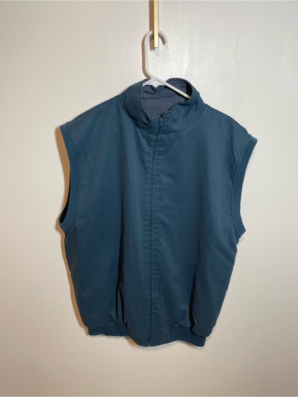 Vintage 1954 Slazenger Men's Sleeveless Reversible Zip Vest in Blue - Size XL